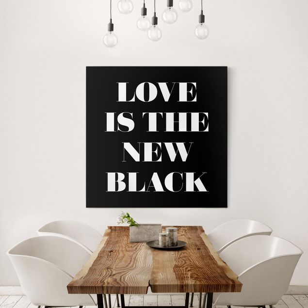 Frasi su tela L'amore è il nuovo nero