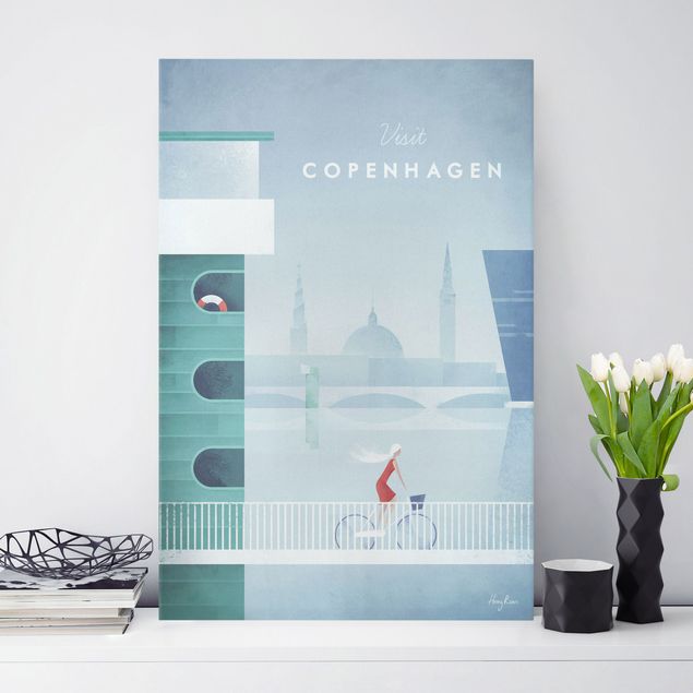 Stampe su tela vintage Poster di viaggio - Copenaghen