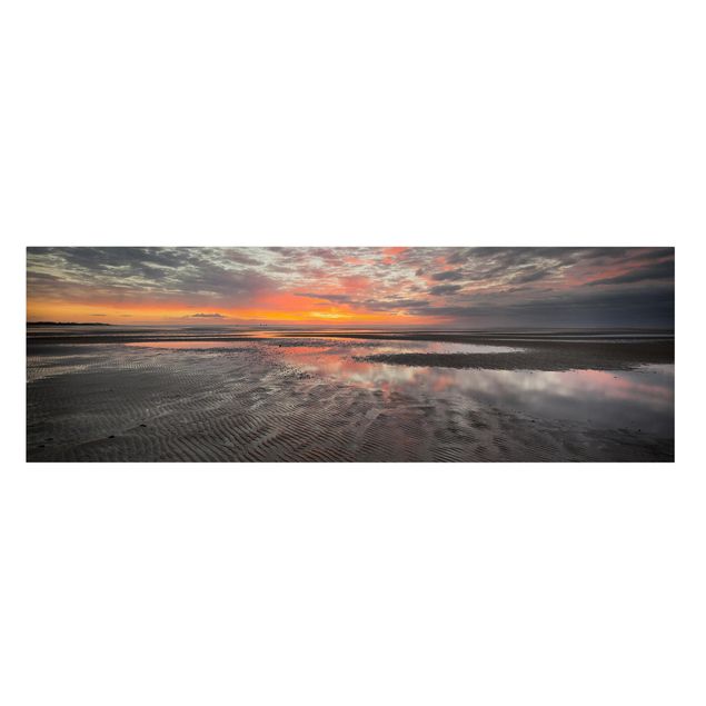 Stampa su tela - Sunrise Over The Mudflat - Panoramico
