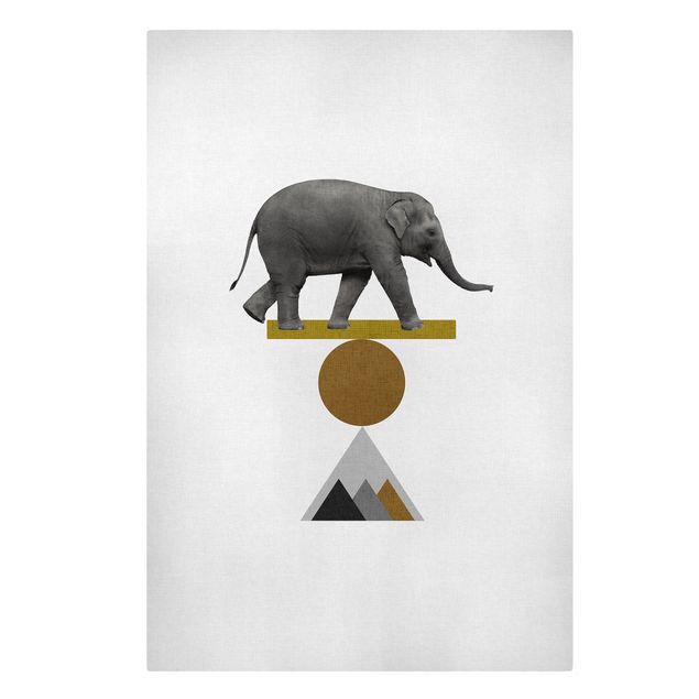 Quadro su tela - Elefante nell'arte dell'equilibrio