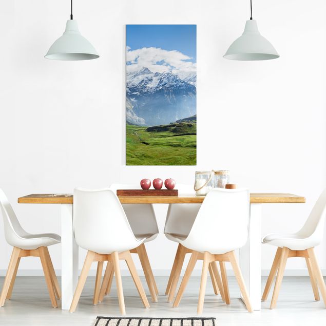 Riproduzioni su tela quadri famosi Panorama alpino di Swizz