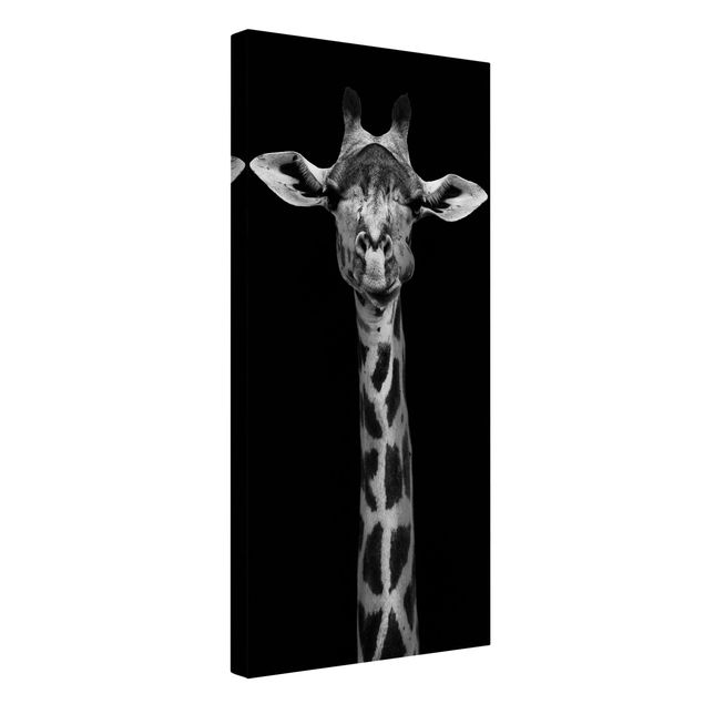 Quadri su tela animali Ritratto di giraffa scura