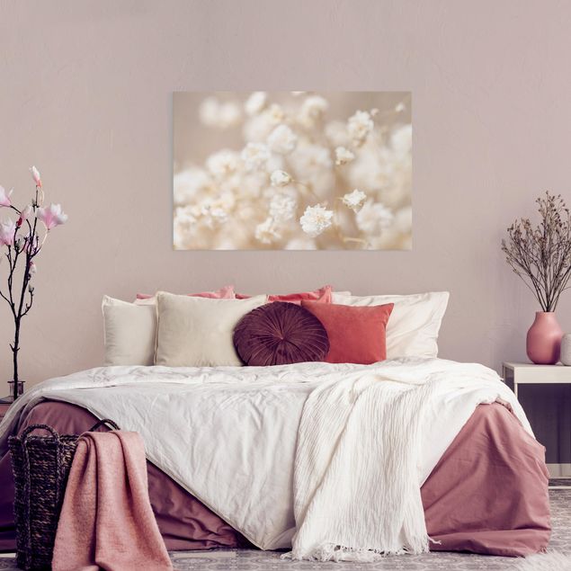 Quadri moderni per soggiorno Bellissimi fiori in color crema