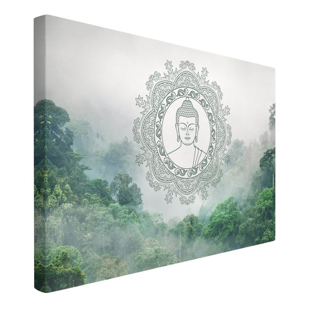 Stampa su tela Mandala di Buddha nella nebbia