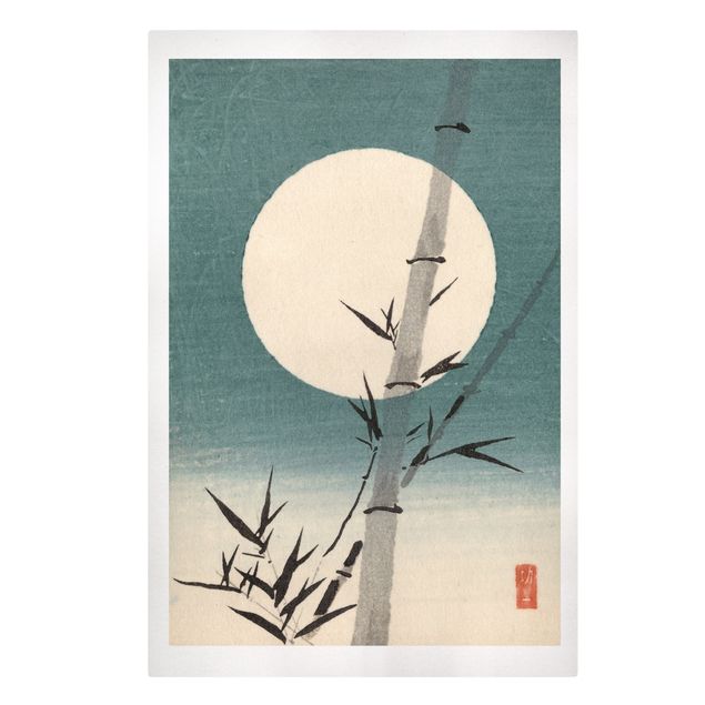 Quadri su tela Disegno giapponese Bambù e Luna