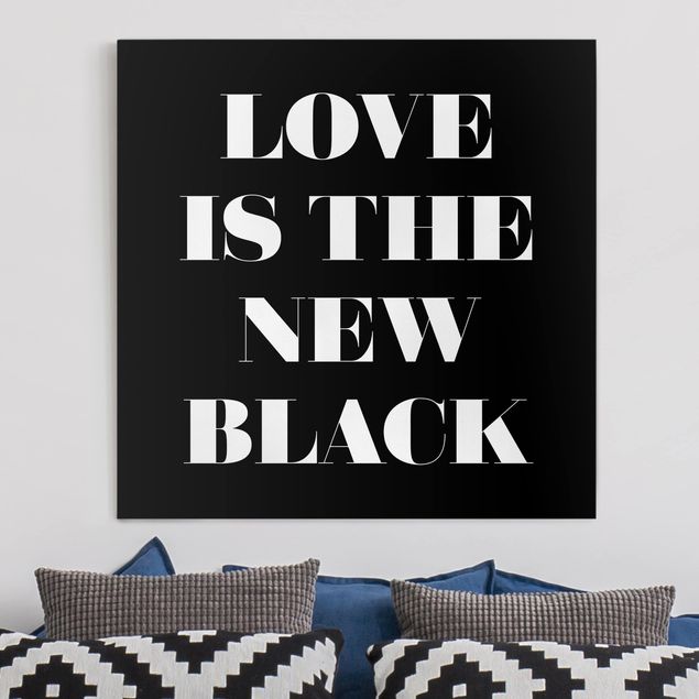 Stampe su tela bianco e nero L'amore è il nuovo nero