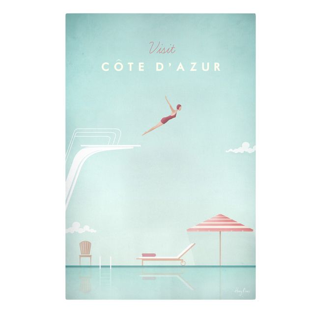 Stampa su tela - Poster Viaggi - Côte d'Azur - Verticale 3:2