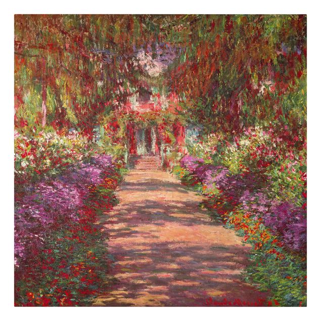 Stampa su tela Claude Monet - Sentiero nel giardino di Monet a Giverny