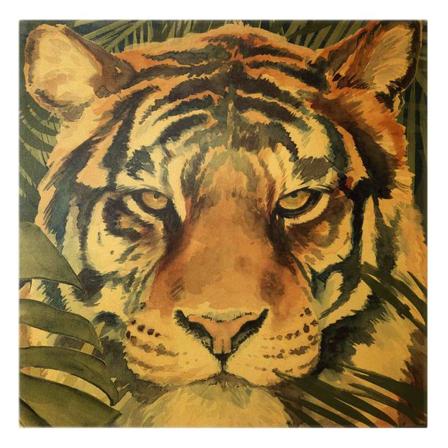 Stampe su tela fiori Tigre nella giungla