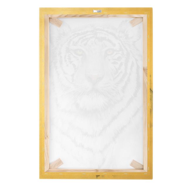 Quadro su tela oro - Ritratto di tigre bianca I