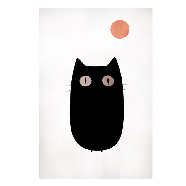 Quadro su tela animali Illustrazione di un gatto nero