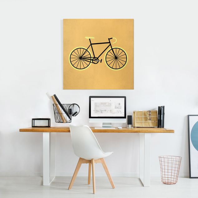 Stampa su tela Bicicletta in giallo