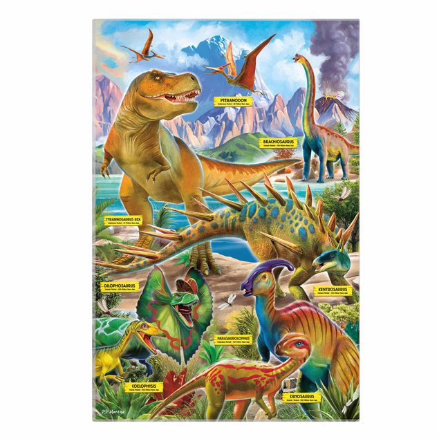 Quadro su tela - Specie di dinosauri