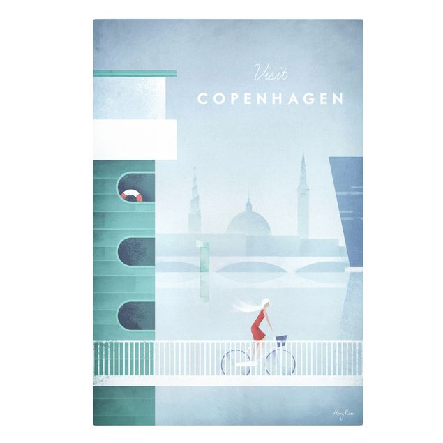 Stampa su tela - Poster di viaggio - Copenaghen - Verticale 3:2