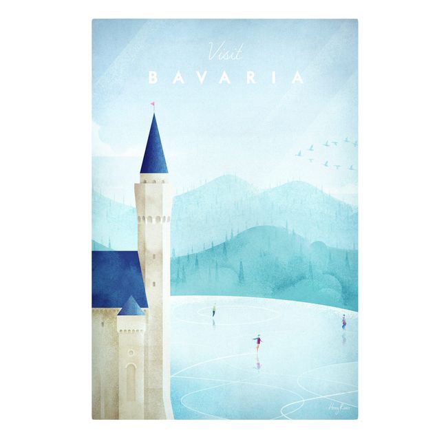 Stampa su tela Poster di viaggio - Baviera