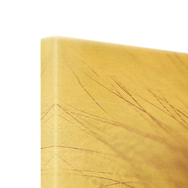 Quadro su tela oro - Dettagli di soffioni con effetto sfocato