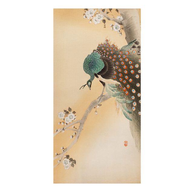 Stampe su tela animali Illustrazione vintage di pavone asiatico II