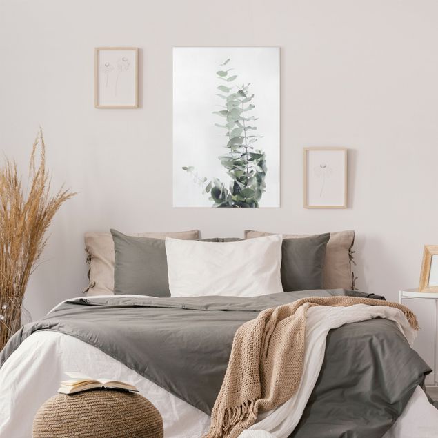 Quadri moderni per soggiorno Eucalipto in luce bianca