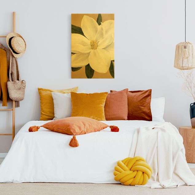 Quadri moderni per soggiorno Magnolia su oro II