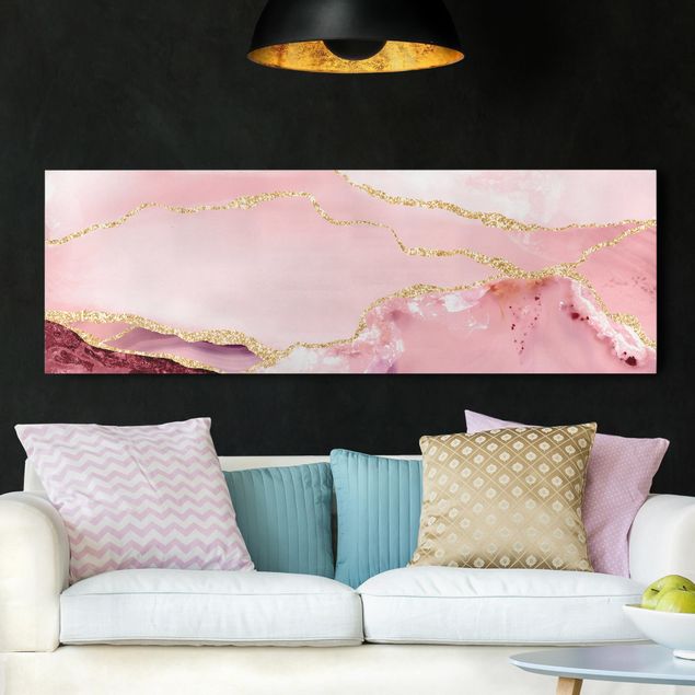 quadro astratto moderno Estratto Monti rosa con Golden Lines