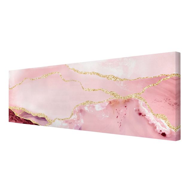 Stampa su tela - Estratto Monti rosa con Golden Lines - Panoramico