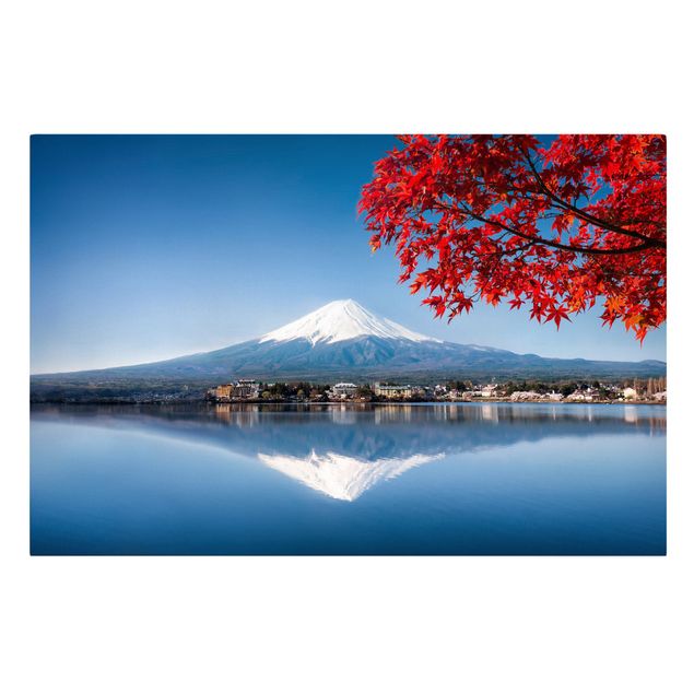 Quadri moderni per soggiorno Il monte Fuji in autunno