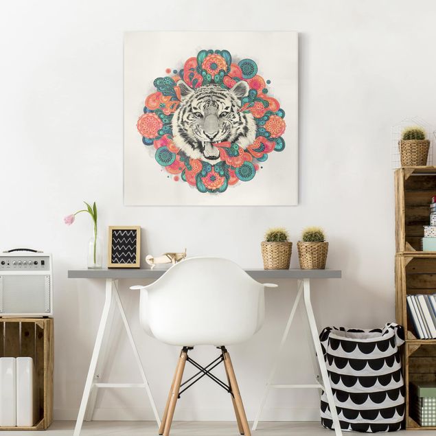 stampe animali Illustrazione - Tigre Disegno Mandala Paisley