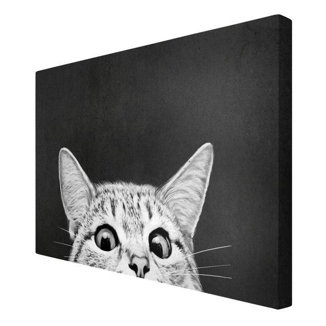 Stampe su tela Illustrazione - Gatto Disegno in bianco e nero