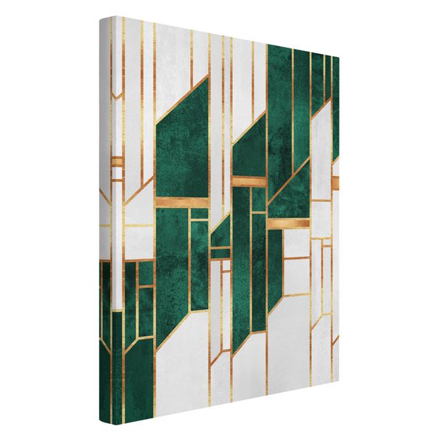Riproduzioni su tela quadri famosi Geometria smeraldo e oro