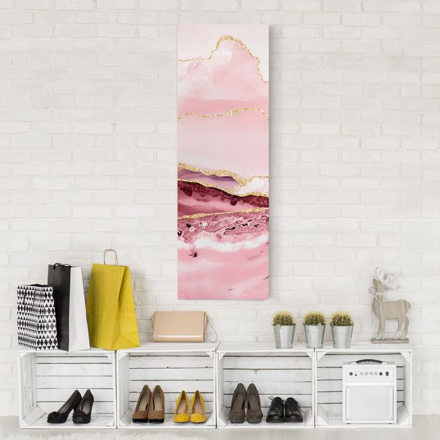 Riproduzioni su tela Estratto Monti rosa con Golden Lines
