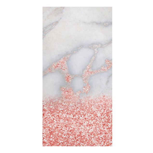 Quadri su tela Effetto marmo con coriandoli rosa chiaro