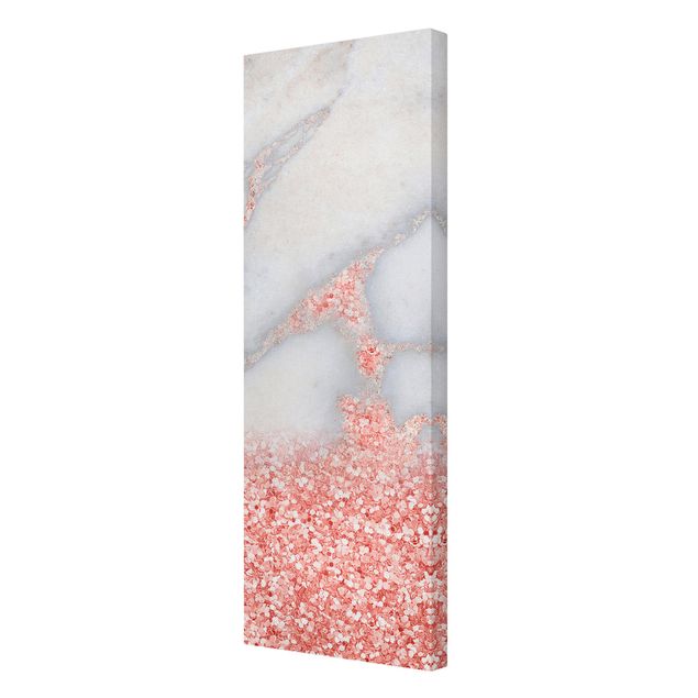Stampa su tela - Ottica marmo con Rosa Confetti - Pannello