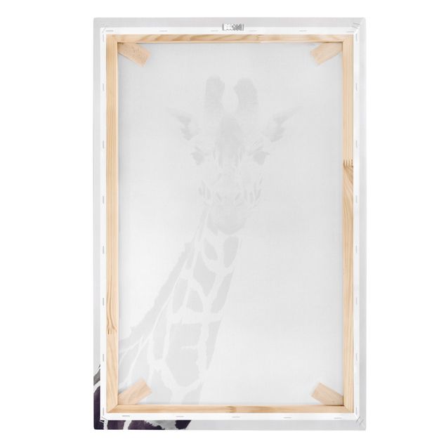 Quadri su tela Ritratto di giraffa in bianco e nero