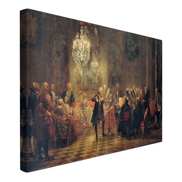 Stampa su tela Adolph von Menzel - Concerto per flauto di Federico il Grande a Sanssouci