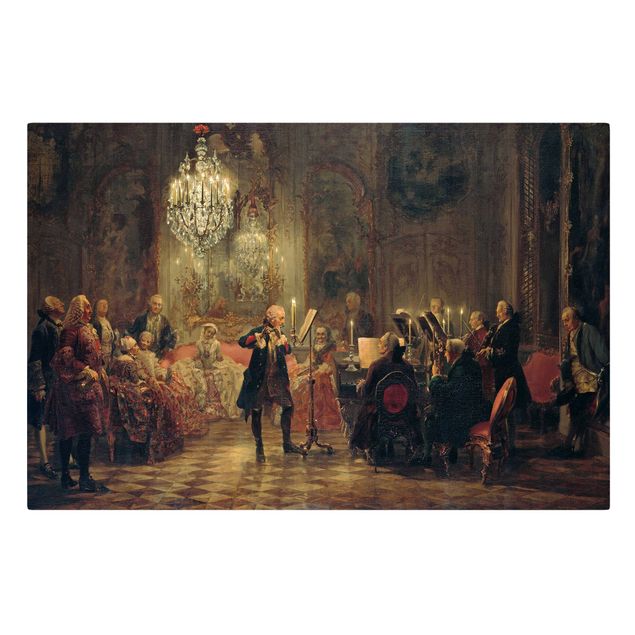 Stampa su tela - Adolph von Menzel - Flute Concert of Frederick the Great at Sanssouci - Orizzontale 3:2