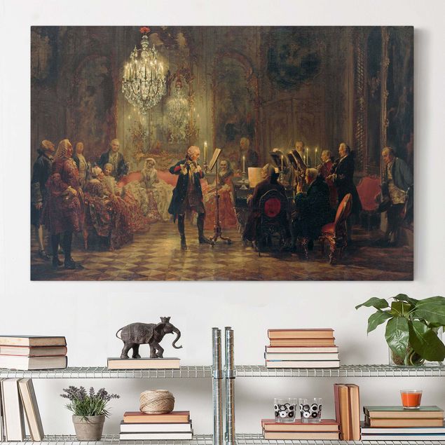 Riproduzioni su tela Adolph von Menzel - Concerto per flauto di Federico il Grande a Sanssouci