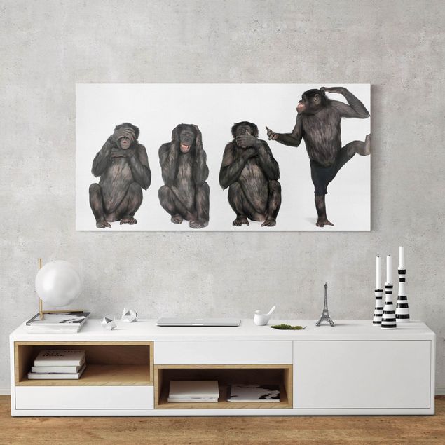 quadri con animali La cricca delle scimmie