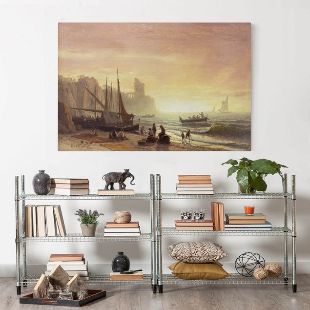 Quadri su tela paesaggio Albert Bierstadt - La flotta da pesca