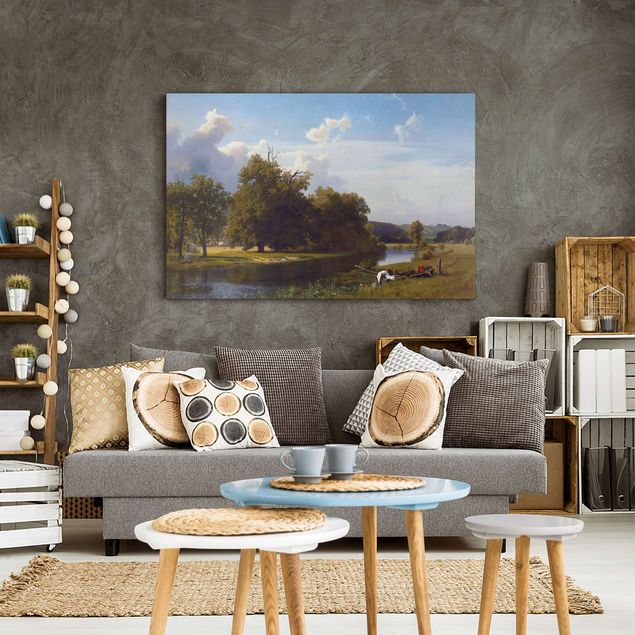Quadri moderni per soggiorno Albert Bierstadt - Paesaggio fluviale, Westfalia