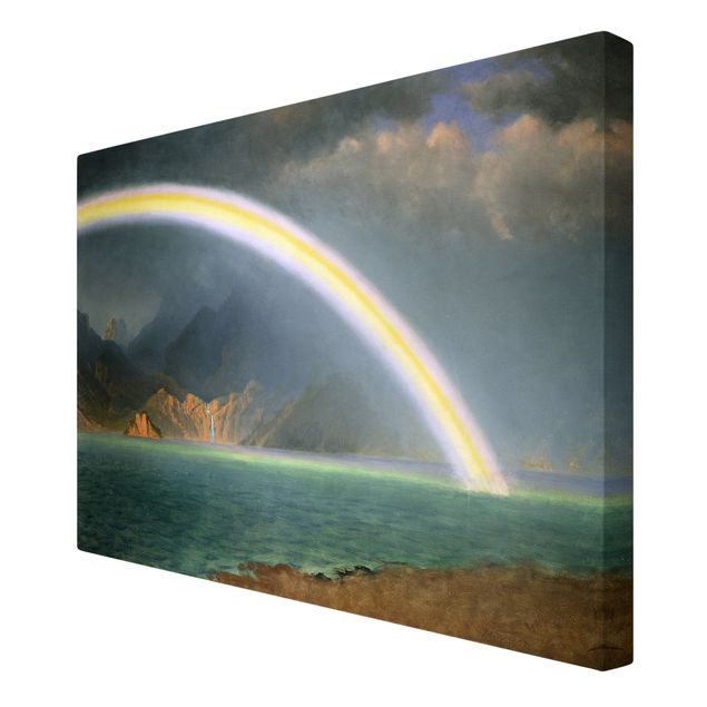 Stampa su tela - Albert Bierstadt - Rainbow over the Jenny Lake, Wyoming - Orizzontale 3:2
