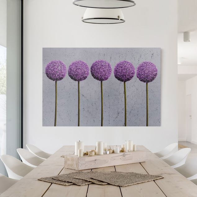 Quadri moderni per soggiorno Allium fiore a testa tonda