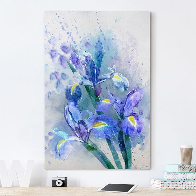 Stampe su tela fiori Fiori ad acquerello - Iris