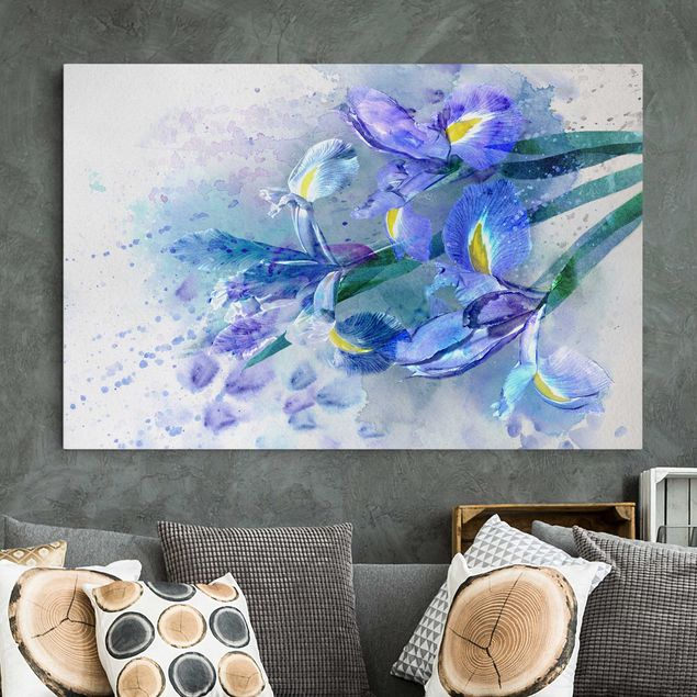 Quadri su tela fiori Fiori ad acquerello - Iris