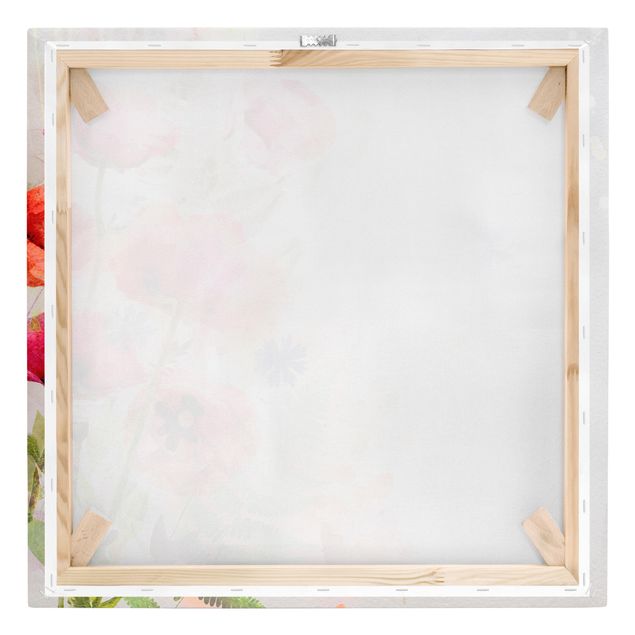 Stampa su tela - Watercolor Poppy Flowers - Quadrato 1:1