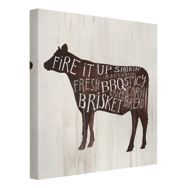 Stampa su tela - Farm BBQ - Cow - Quadrato 1:1