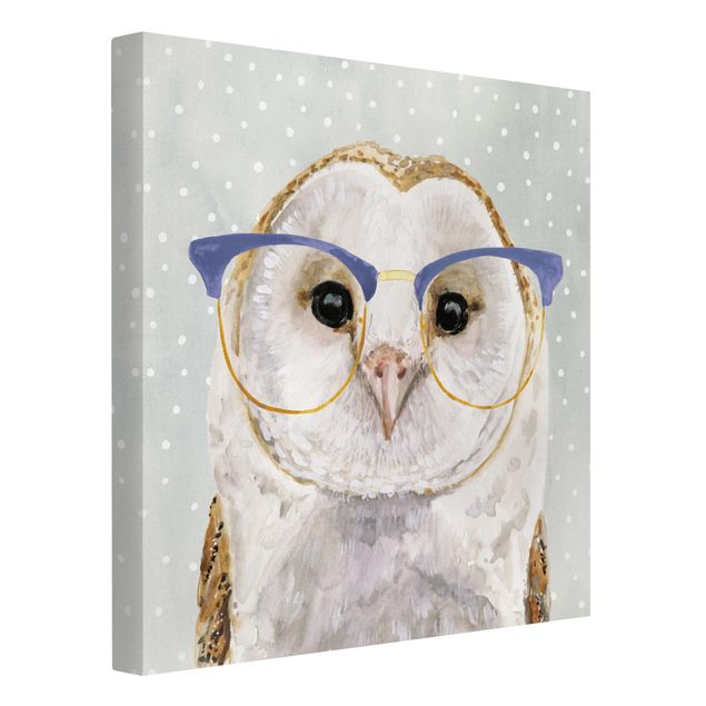Stampa su tela - Animals With Glasses - Owl - Quadrato 1:1