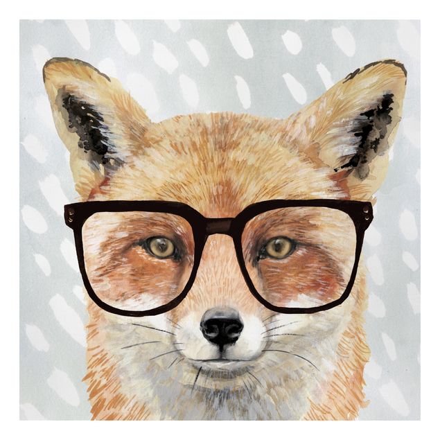Stampa su tela - Animals With Glasses - Fox - Quadrato 1:1