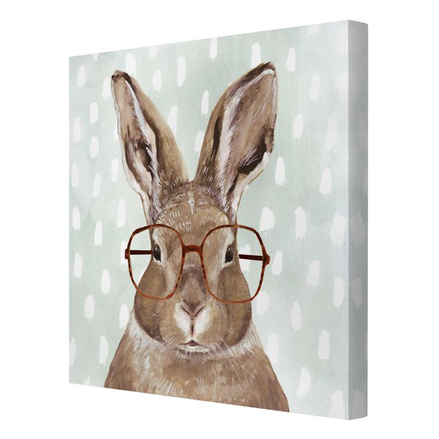 Stampa su tela - Animals With Glasses - Rabbit - Quadrato 1:1