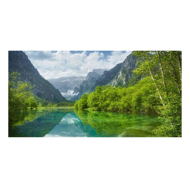 Quadri su tela Lago di montagna con riflessi d'acqua
