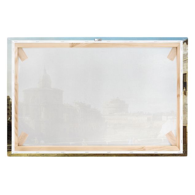Stampa su tela - Bernardo Bellotto - View of Rome on the Banks of the Tiber, with the Church San Giovanni dei Fiorentini in the Background - Orizzontale 3:2